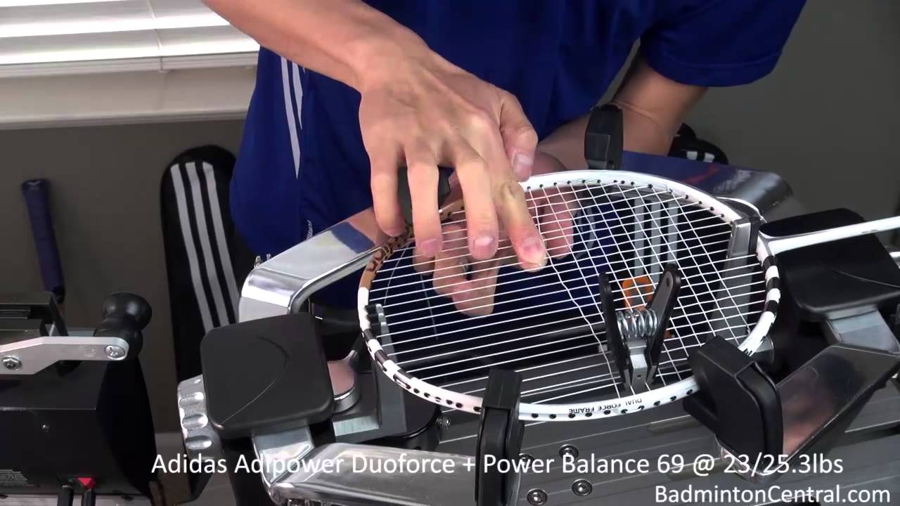 Adidas Duoforce + Power Balance 69 @ 23/25.3lbs - Badminton - YouTube