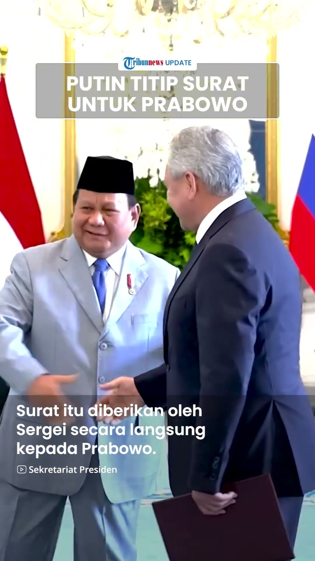 Putin Kirim Surat Pribadi ke Prabowo Lewat Sergei Shoigu, Sempat Sampaikan Salam Hormat