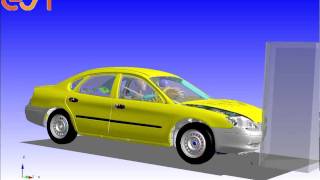 Frontal impact simulation with barrier