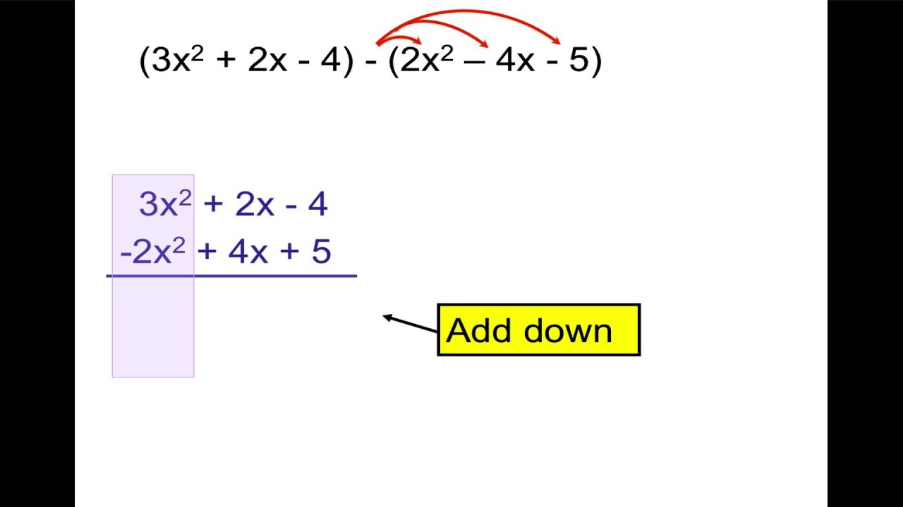 Subtracting Polynomials - YouTube