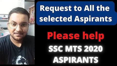 Request to All the selected Aspirants to skip SSC MTS 2020 DV #SKIP_SSCMTS2020DV