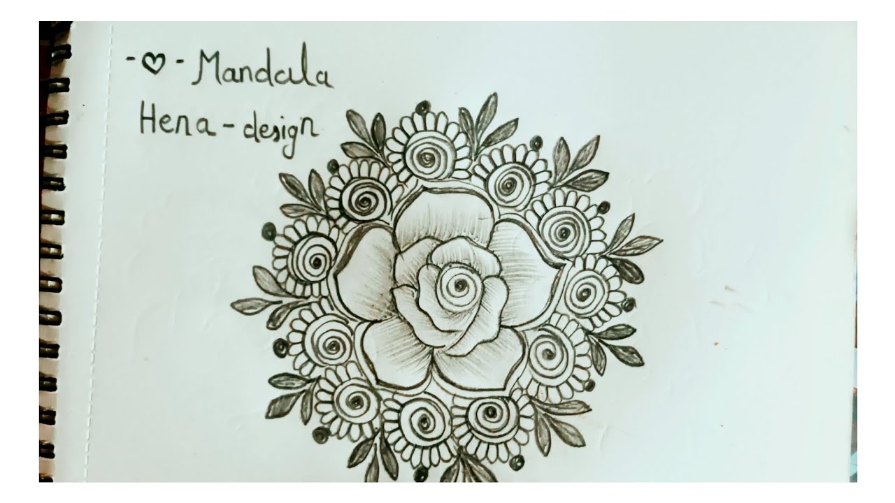 Mandala henna design || how to draw mandala mehndi design || mehndi design in drawing book 
