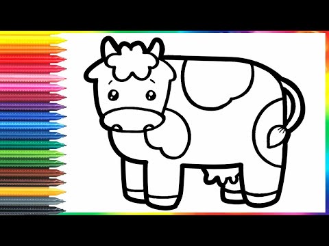 Cómo Dibuja y Colorea Una Linda Vaca Arcoiris 🐮🐄🌈 Dibujos Para Niños