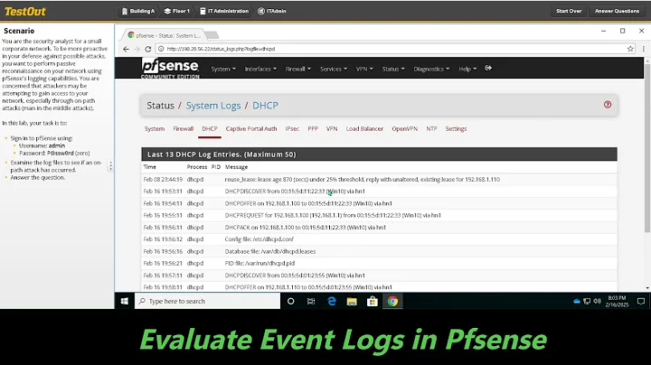 4.5.10 Evaluate Event Logs in PfSense (TestOut lab)