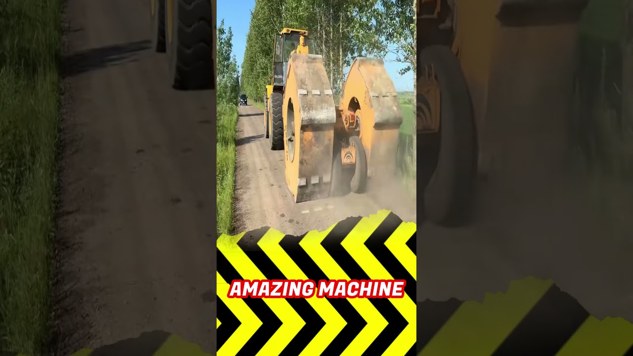 🚜 Dynamic Road Roller – Perfect Soil Compaction in Action!