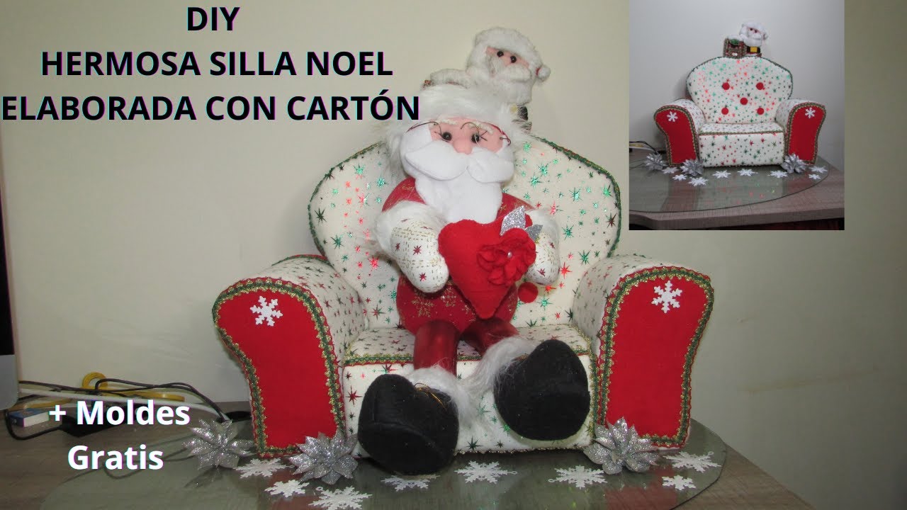 DIY HERMOSA SILLA DE NOEL HECHA CON CARTON