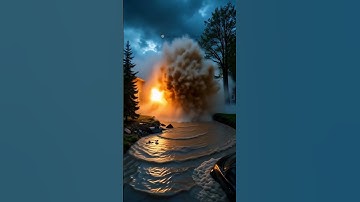 Flash Flood at Night Submerges Residential Area #viral #shorts