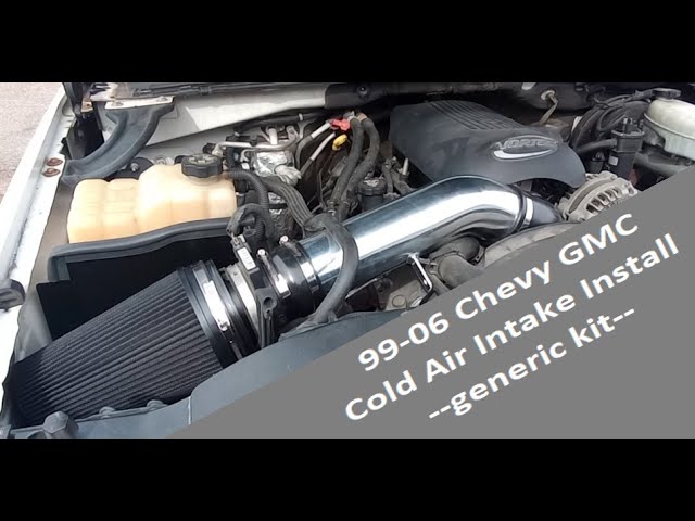 Cold Air Intake Kit With Heat Shield For 99-06 GM Trucks 4.8L 5.3L 6.0L V8 - Polished Aluminum