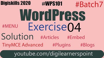 WordPress Exercise 4 Batch 7 Solution-Digiskills 2020-WPS101