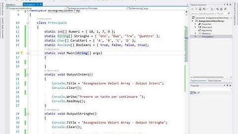 20 - C# - Assegnazione di Valori agli Array