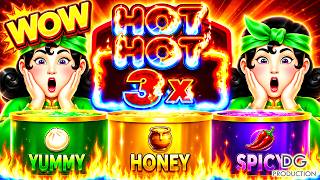 🚨UPGRADE🚨OMG NEW HOT HOT FLAMING POTS SLOT MACHINE LAS VEGAS CASINO GAME LIVE PLAY IRL BIG HONEY WIN screenshot 2