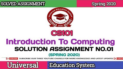 UPDATE SOLUTIONS CS101-INTRODUCTION TO COMPUTING SPRING 2020