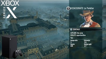 AC Unity Le Peletier Assassination Gameplay - FPS Boost Xbox series X