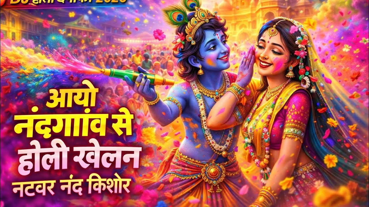 आयो नंदगांव से होली खेलन नटवर नंद किशोर 🔥 DJ होली धमाका 2026 | Radha Krishna Holi Bhajan