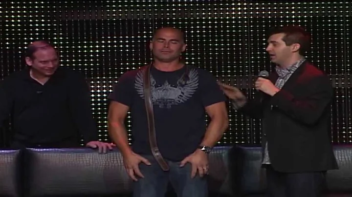 Hypnotist Marc Savard uses a belt to make a buff guy cry!