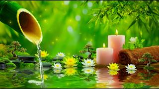 Deep Sleep, Stress Relief Music, Bamboo Water Fountain 🌿 Relaxing Piano Music for Healing + Sleeping