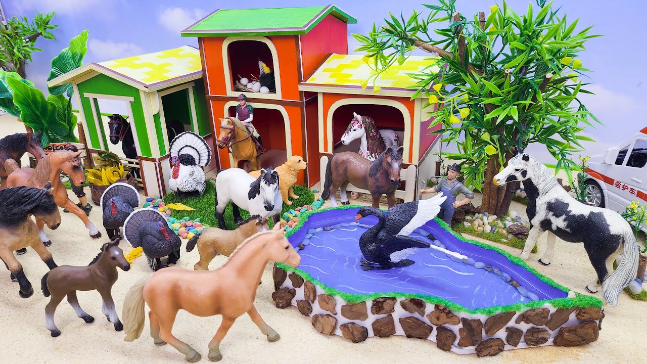 26 Minutes Satisfying with Build Horse Farm Playset Toys | Caring for Horse Injured | Farm Diorama