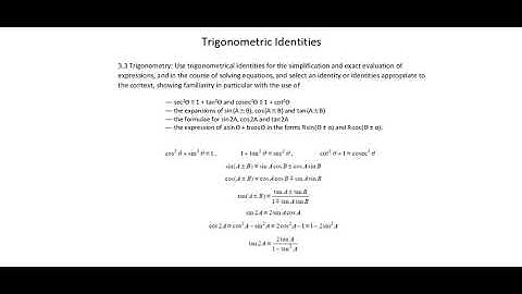 A-level Mathematics 9709: Trigonometric identities introduction