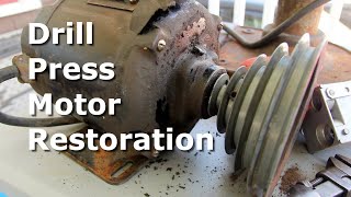 Drill press Motor Restoration and a new step pulley