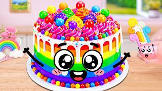 🎂 Top Rainbow Chocolate Cake with OREO Cookies 🌈 Satisfying Doodle Style