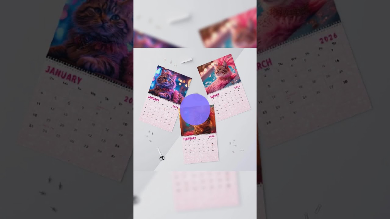 Luxe Cat Calendar 2026, Monthly Planner, Yearly Organizer, Animal Art Decor, Feline Lover Gift Ho…