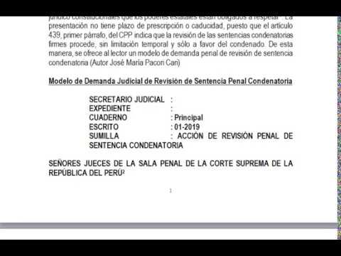 MODELO DE DEMANDA REVISIÓN PENAL - YouTube