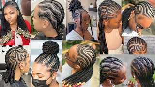 New Braids Style: Extremely Gorgeous & Stylish Ghana Braids Cornrows Hairstyles for Black Women