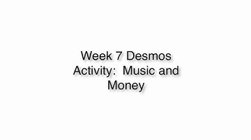 Week 7 Desmos Activity Video - Music and Money