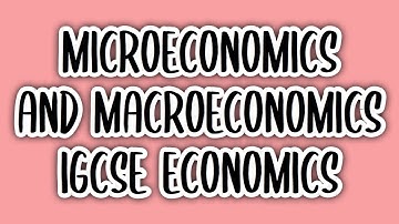 Microeconomics and Macroeconomics (#5) | IGCSE ECONOMICS (0455)