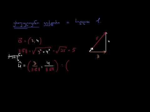 დამუშავებული მაგალითი: ერთეულოვანი ვექტორის პოვნა მოცემული მიმართულებით