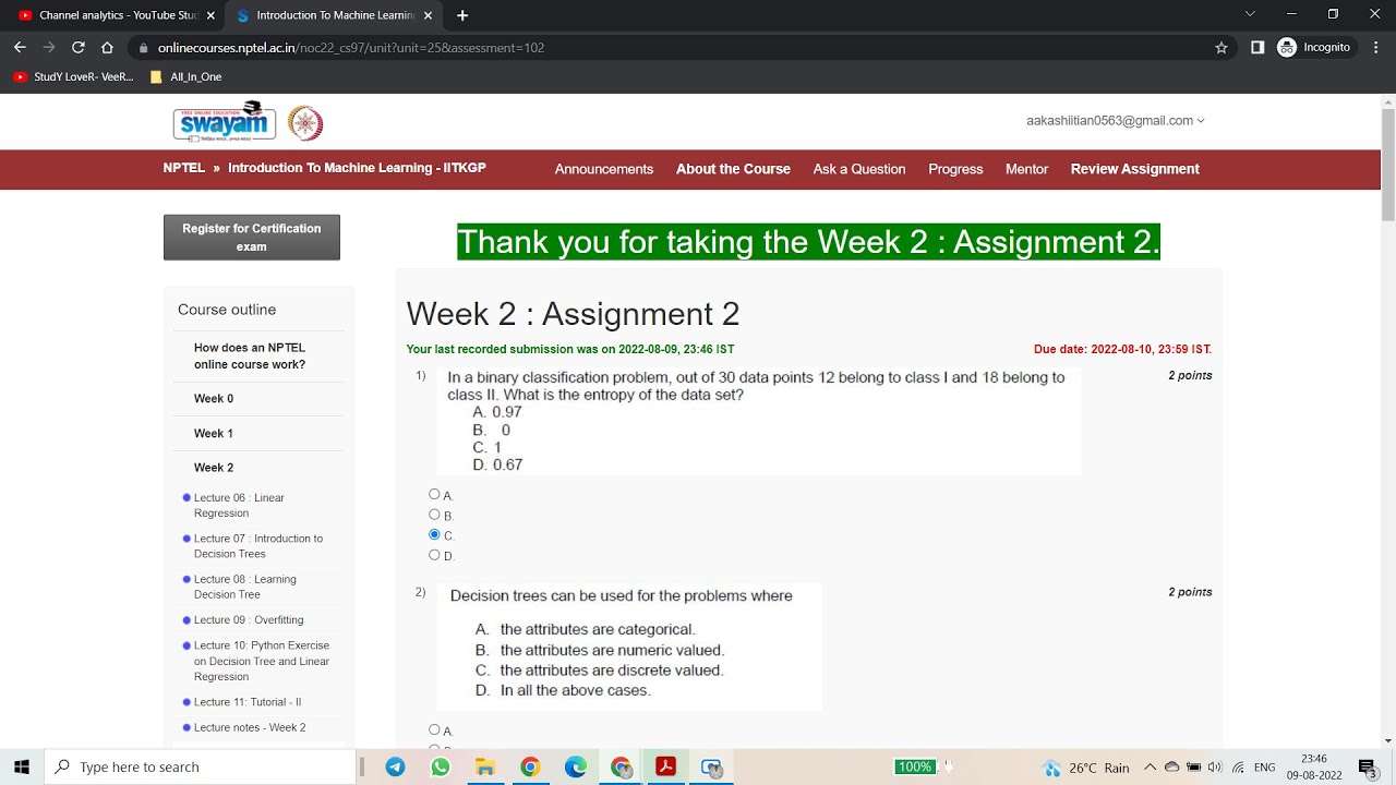 nptel machine learning assignment 2 solutions