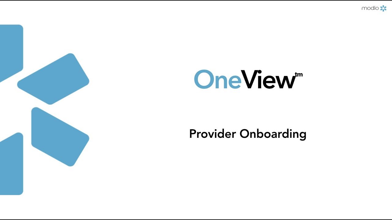 Modio Health OneView : Provider Onboarding - YouTube