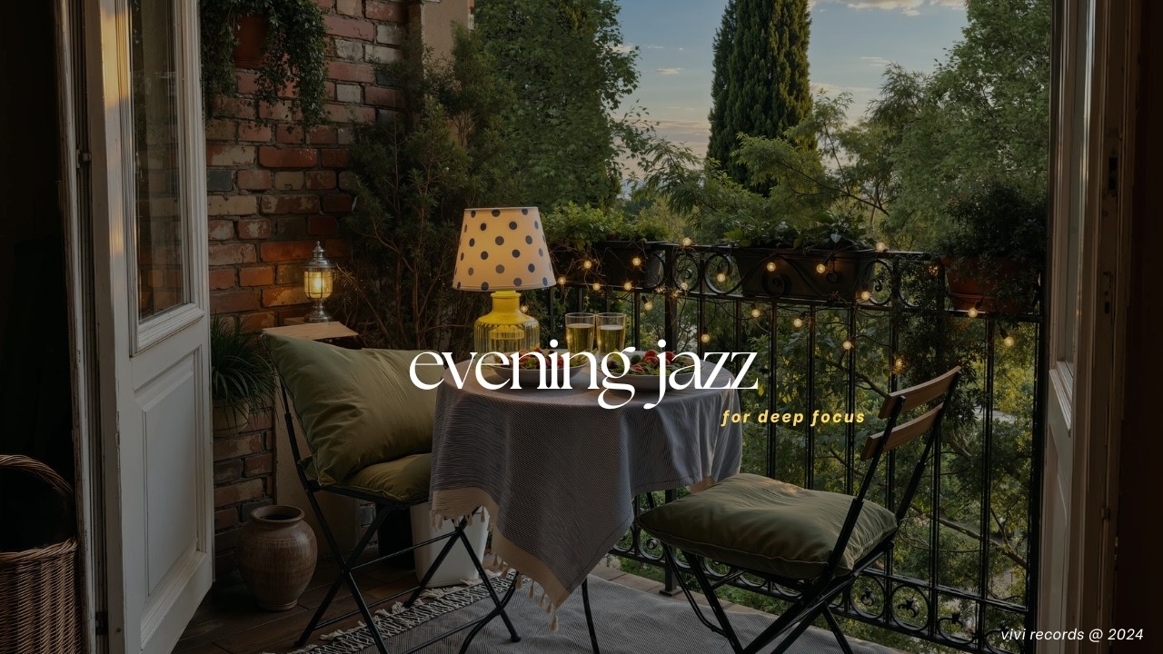 Cover Tranquil Evening Jazz In Cottage Balcony | Soft Music For Stress Relief, Deep Focus & Quiet Mind