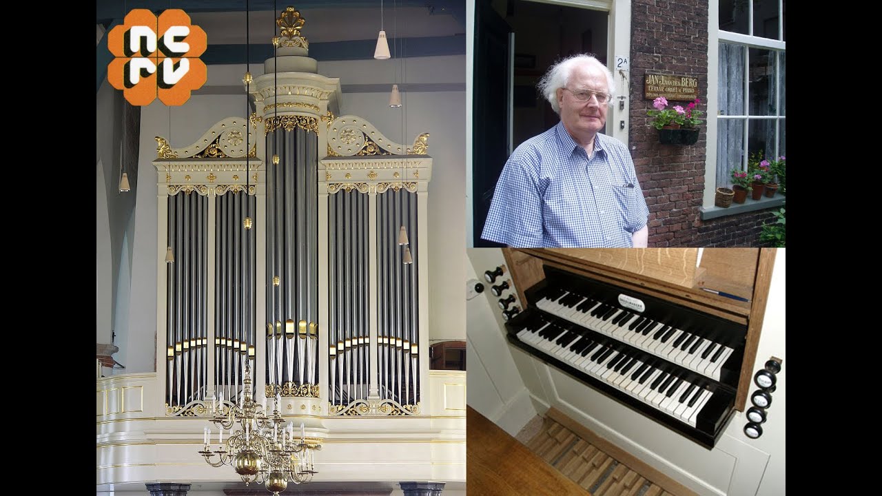 Jan J. van den Berg bespeelt het orgel van de Grote Kerk te Leerdam