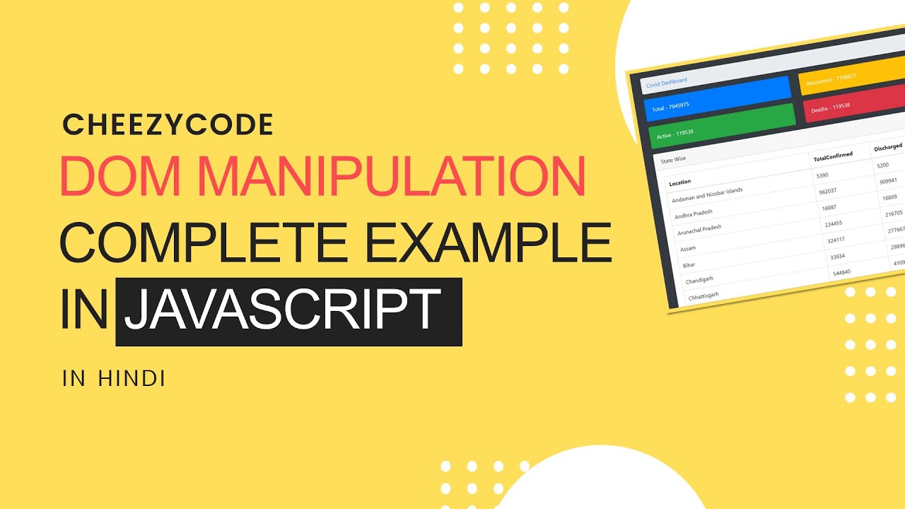 JavaScript DOM Manipulation - Complete Example Hindi - CheezyCode | #37 ...