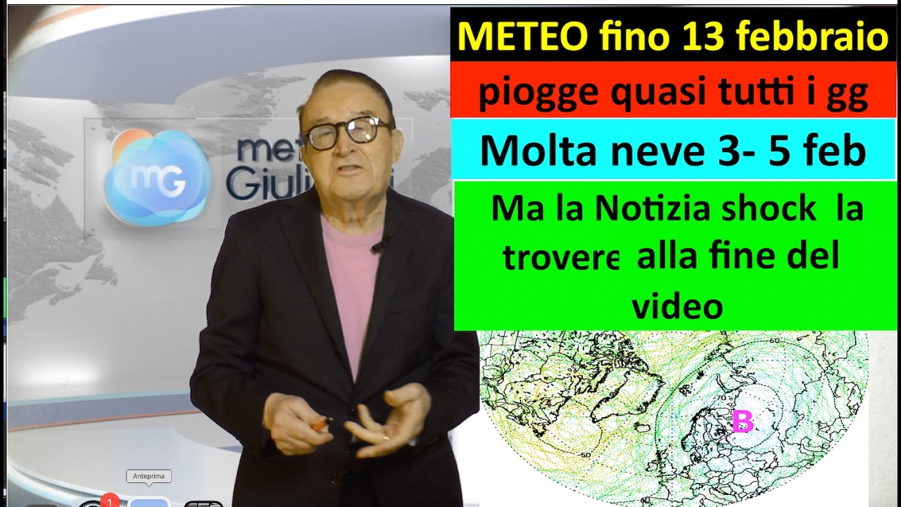PIOGGE A GOGO fino 13 febbraio,ma la notizia clou alla fine