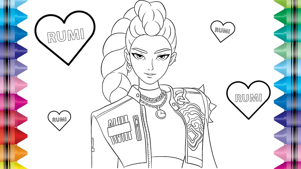 RUMI KPop Demon Hunters New Coloring Pages / How to Color RUMI | DRAW ...