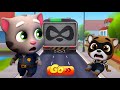 Talking Tom Gold Run - Officer Tom vs Raccoon Boss Fight In Dino World | Funny Race - Android iOS
