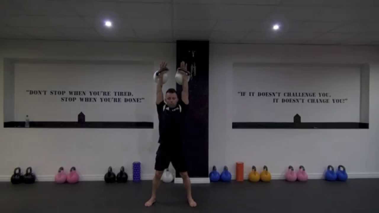 Double Kettlebell Clean and Press - Kettlebell Training | HFE - YouTube