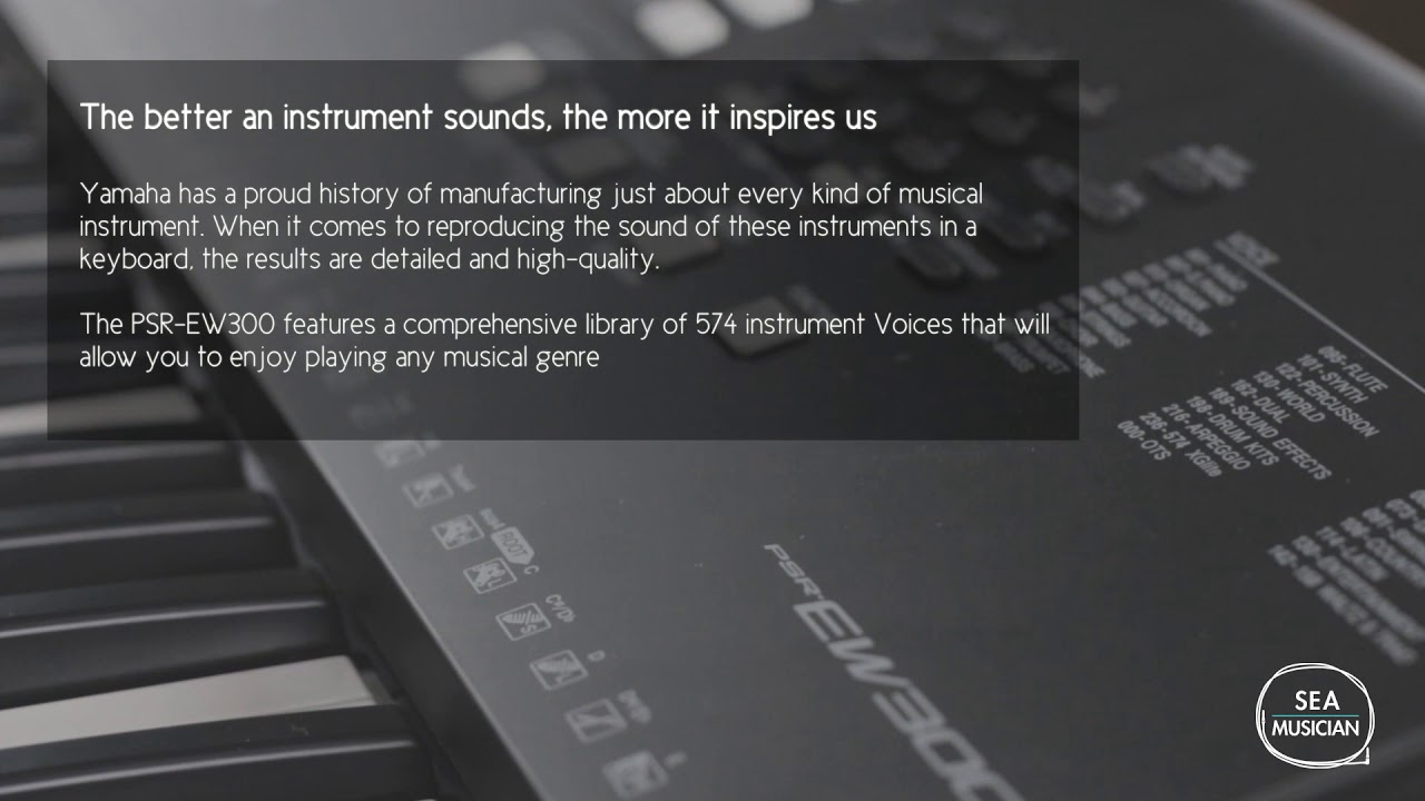 Yamaha PSR EW300 - PRODUCT HIGHLIGHT - YouTube