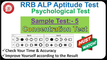 RRB ALP CBT 3 Psycho Test | Sample Test:-5 (Concentration Test) | Check Your Time & Accuracy