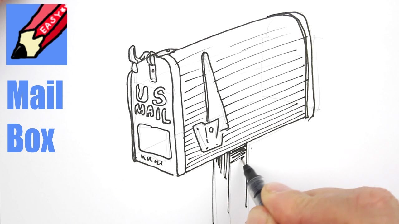 How to draw a Mail Box - Real Easy - YouTube