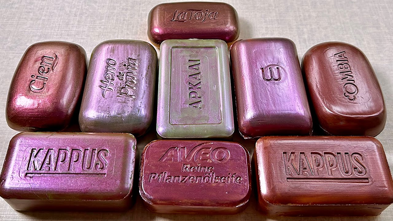 ASMR soap cutting 🤎 Painted soap