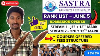 SASTRA Engineering Admission 2026 | How to Apply❓| JUNE 5 Rank List | TTG Update 