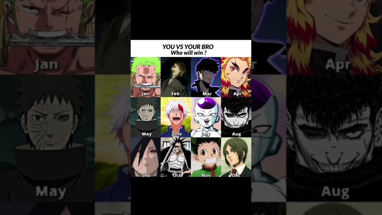 You Vs Your Bro💀 #animeedit #animeshorts #anime #shorts #bro #gojo #dbz #months #zoro #naruto #fyp