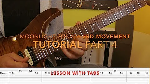 Moonlight Sonata  3rd movement - TUTORIAL w TAB - guitar lesson Part 4/5