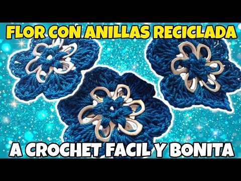 Flowers with crocheted tiles