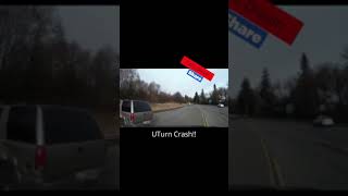 CAR CRASH ON UTURN!!! WOAH!!!  #SHORTS