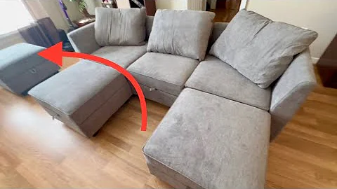 HONBAY Convertible Modular Sectional Sofa Storage 6 Seat Sectional Sofa with Storage in Each Section