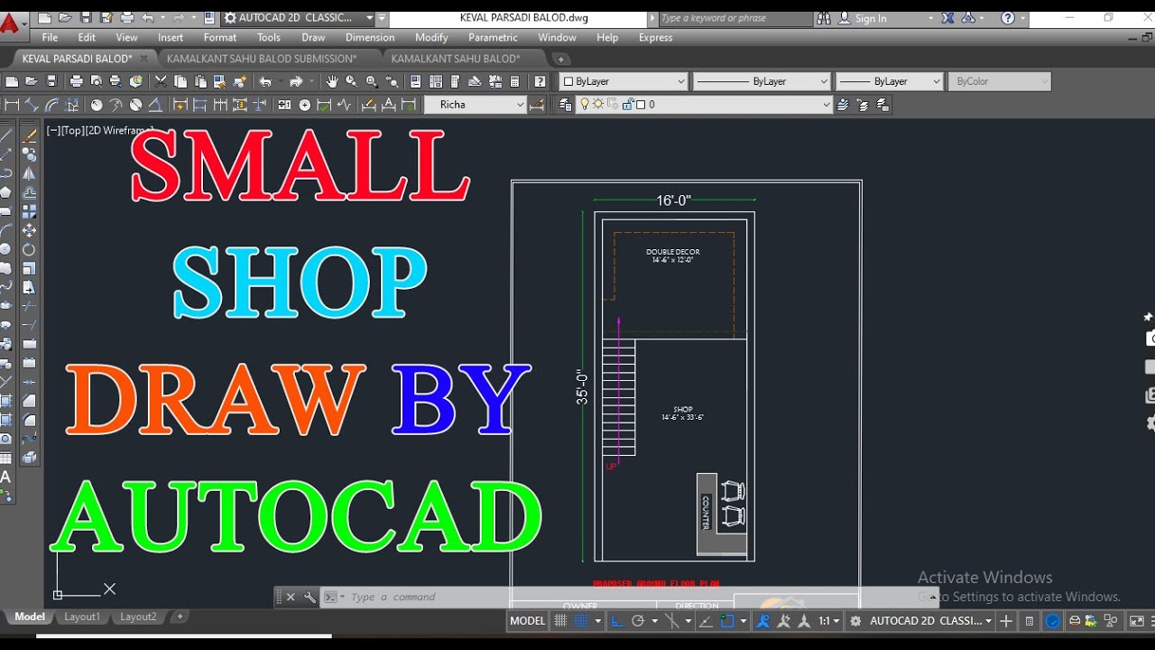 SMALL SHOP DRAW BY AUTOCAD